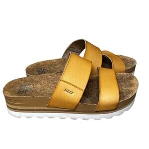 Reef Cushion Vista Hi Slide Sandals Goldenrod Size 6